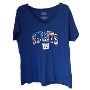 Pro L:ine Fanatics Woman's Size XL NY Giants Cotton V Neck Short Sleeve T-Shirt